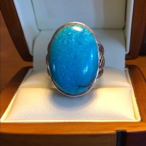 Sterling Silver Pressed Turquoise Ring